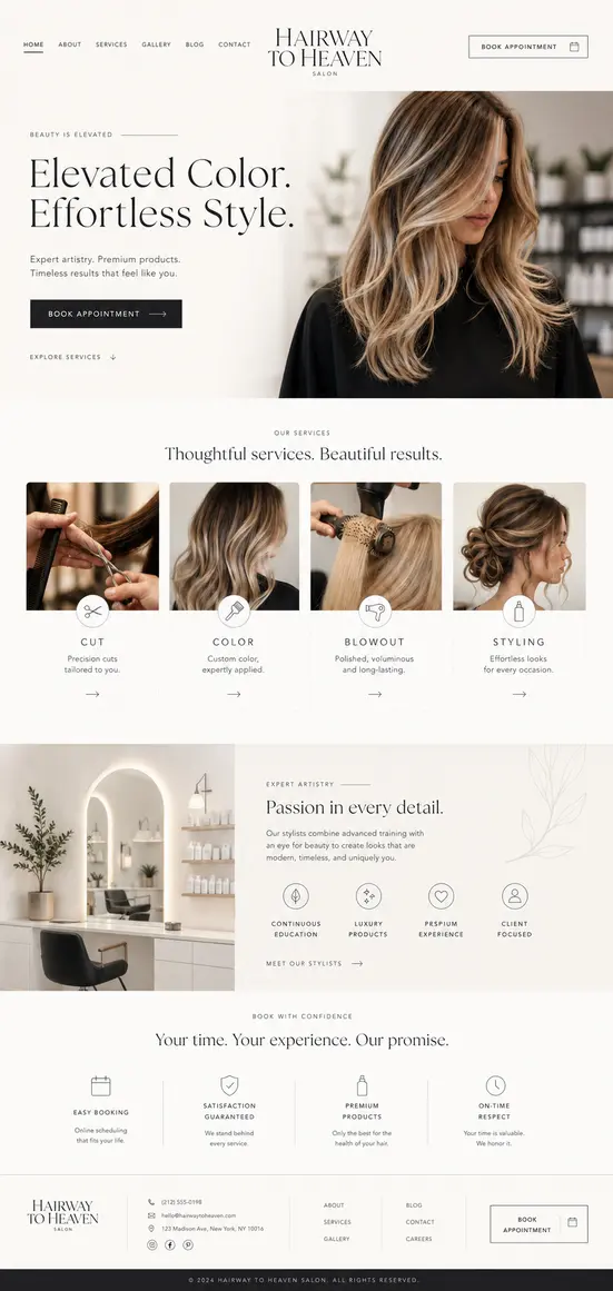 Hairway to Heaven website preview